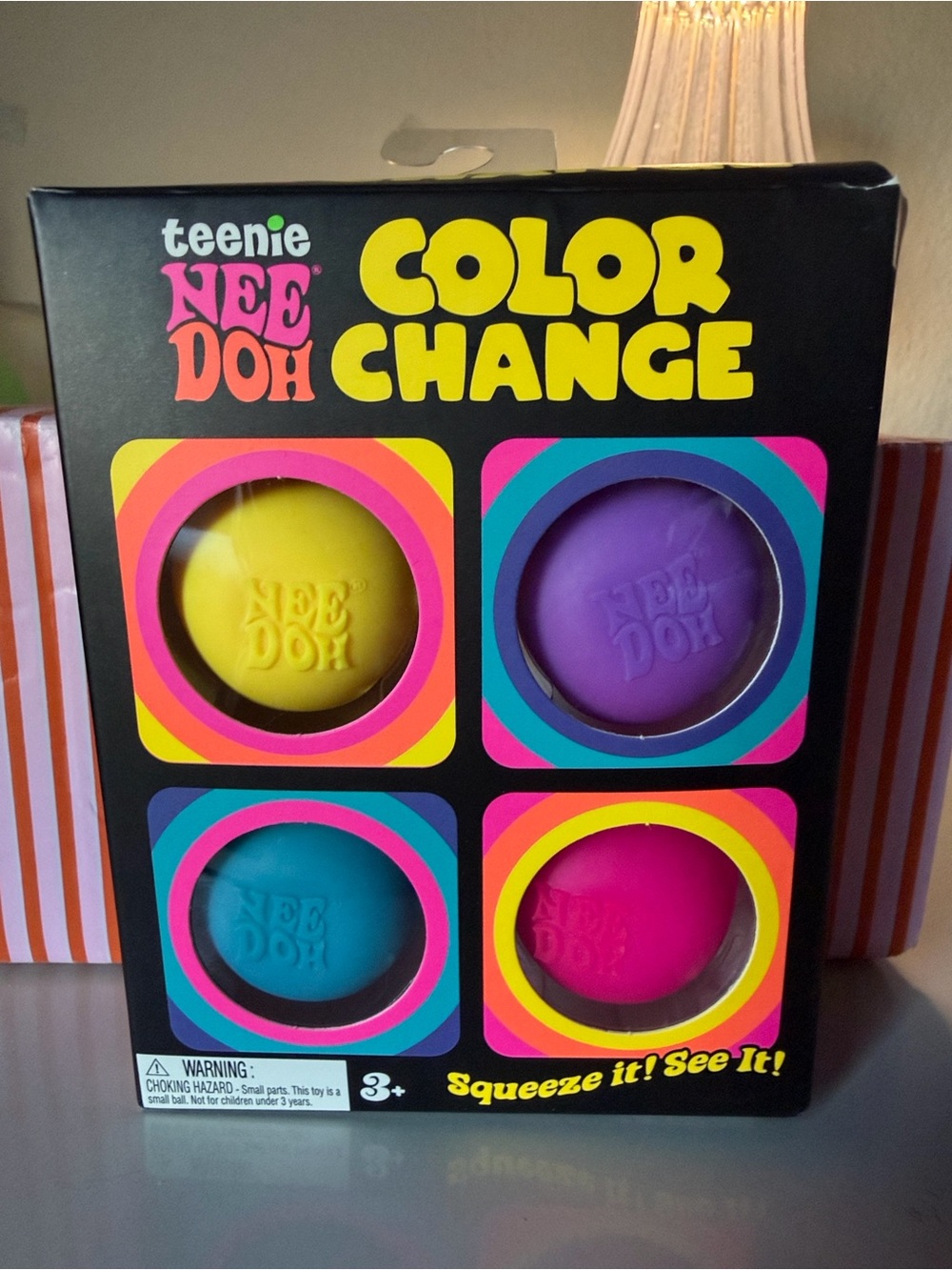 💙💜teenie NEE DOH Color Change Squeeze Balls – Yellow, Purple, Teal, Pink🩷💛